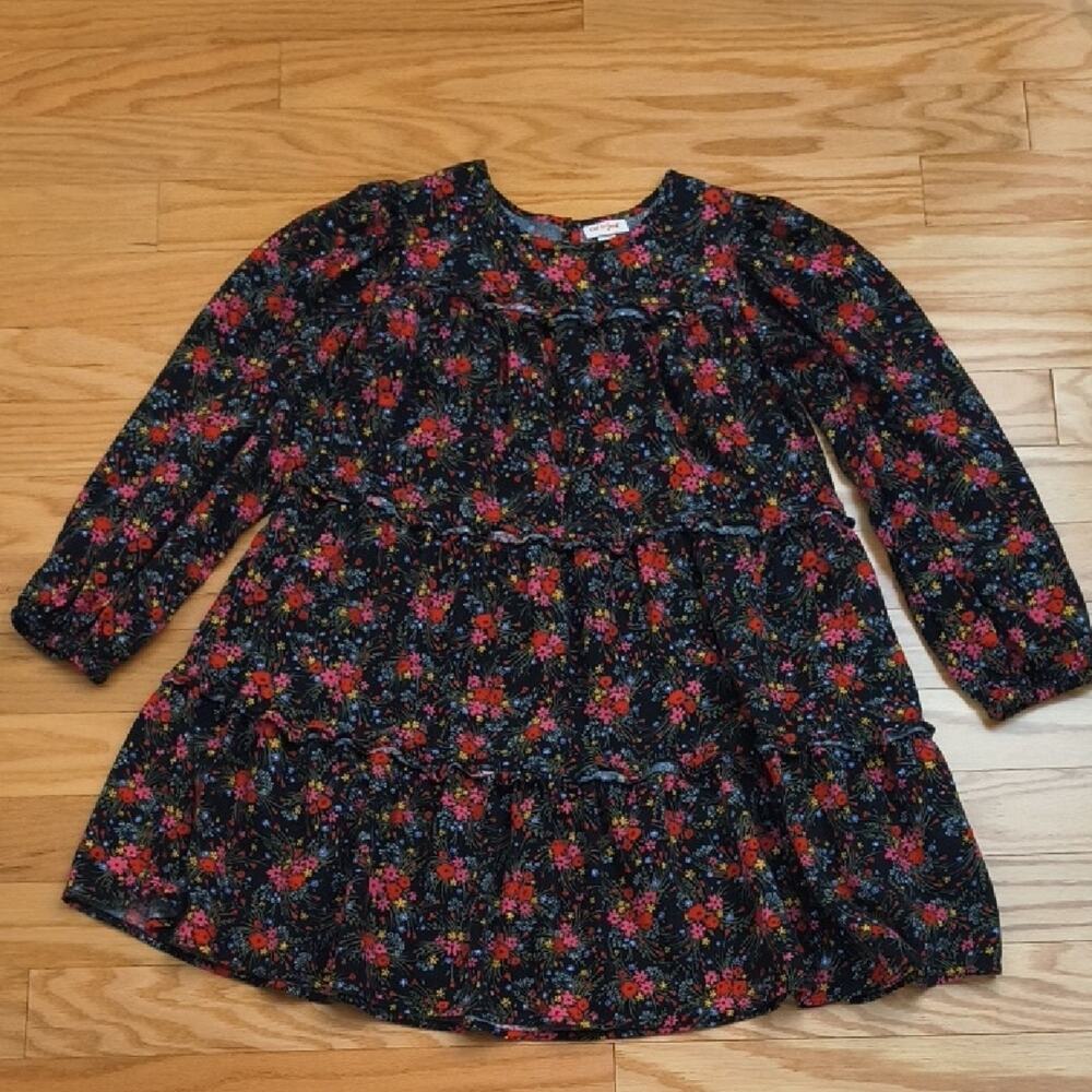 Cat & Jack Long Sleeve Boho Floral Tiered Dress Size XL 14/16 EUC